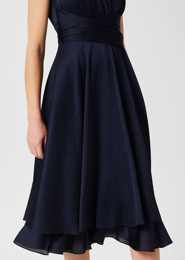 Hobbs Viola Fit And Flare Dress Midnight Navy