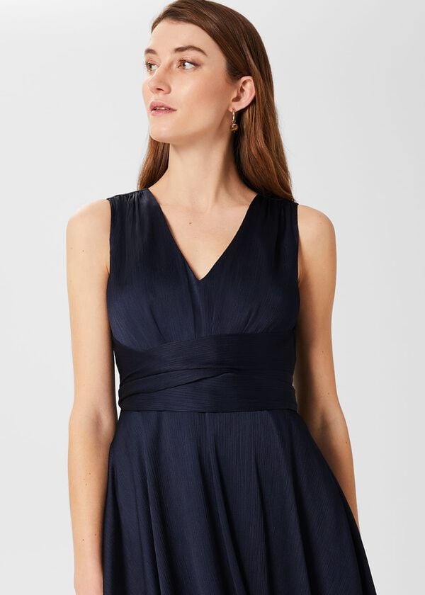 Hobbs Viola Fit And Flare Dress Midnight Navy