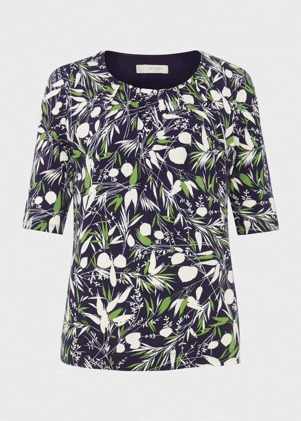 Hobbs Viola Printed Top Navy Multi