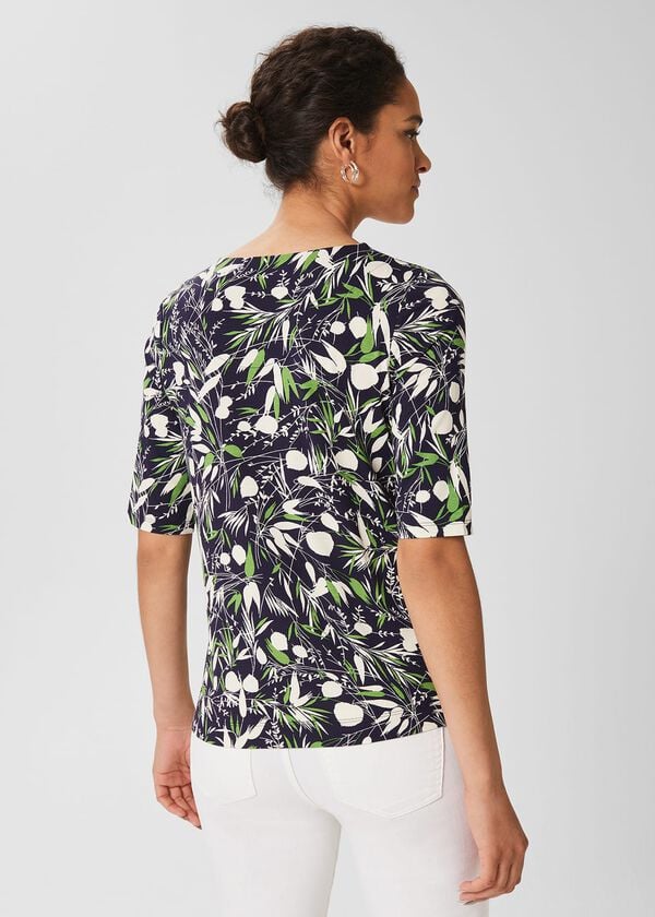 Hobbs Viola Printed Top Navy Multi