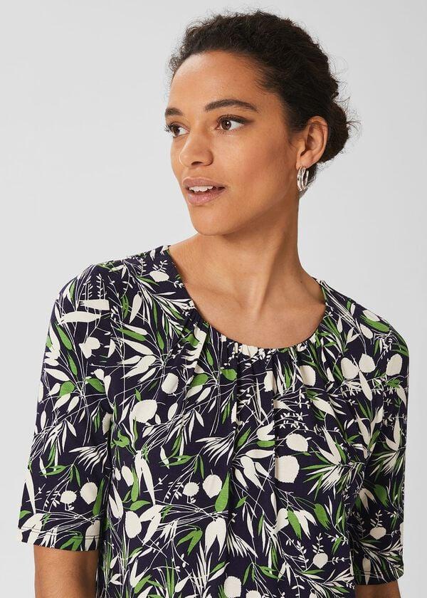 hobbs Viola Printed Top Navy Multi