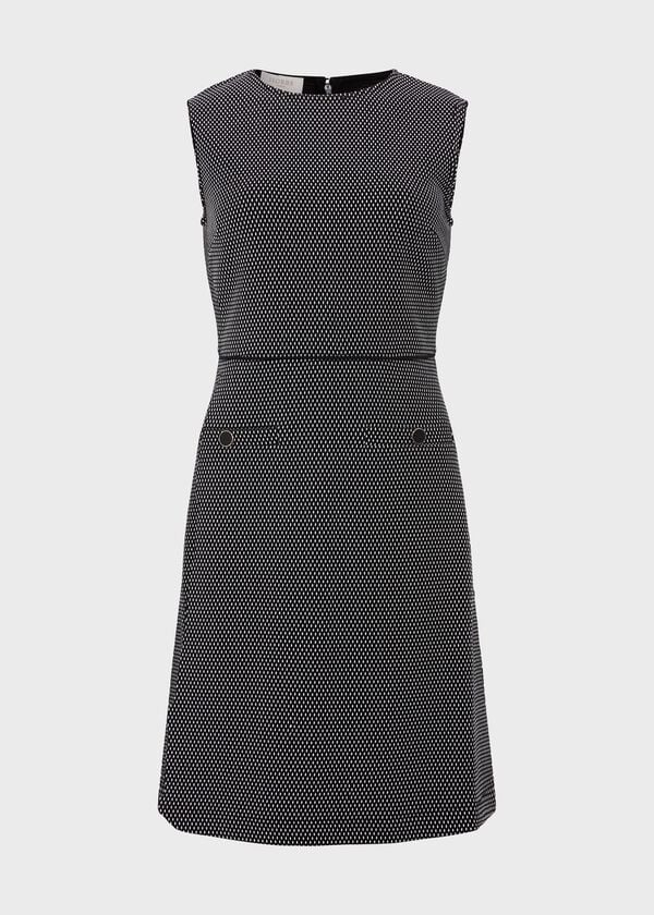 Hobbs Violet Ponte Dress Black Ivory