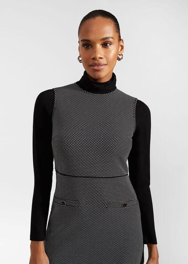 Hobbs Violet Ponte Dress Black Ivory