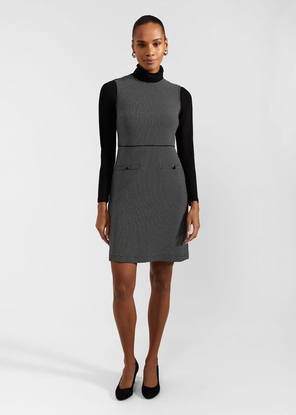 hobbs Violet Ponte Dress Black Ivory