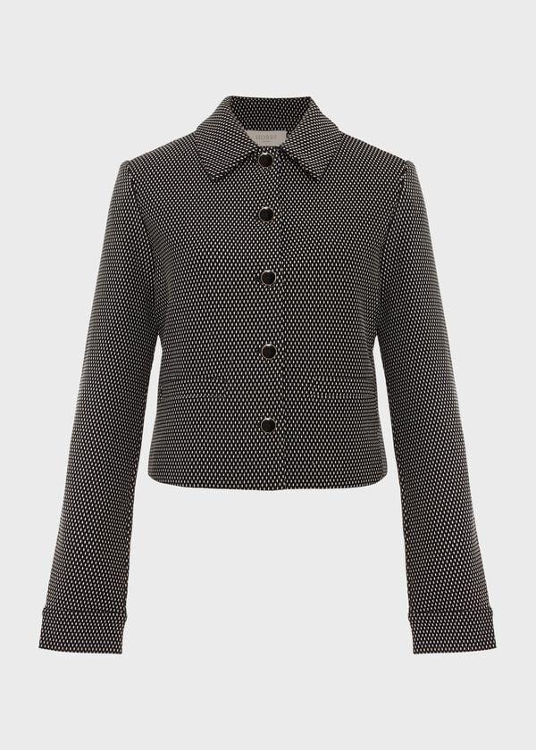 Hobbs Violet Ponte Jacket Black Ivory