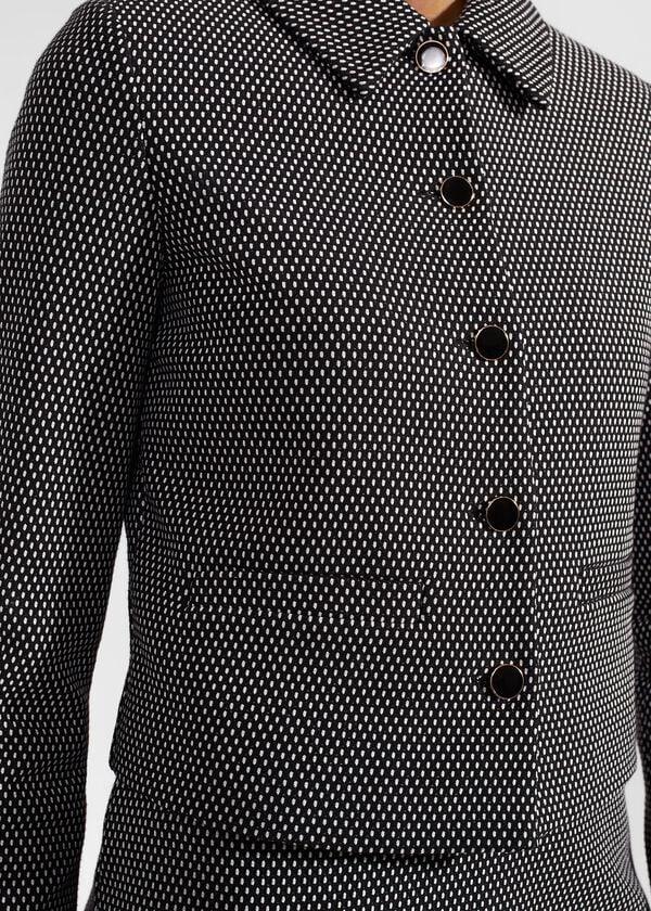 Hobbs Violet Ponte Jacket Black Ivory