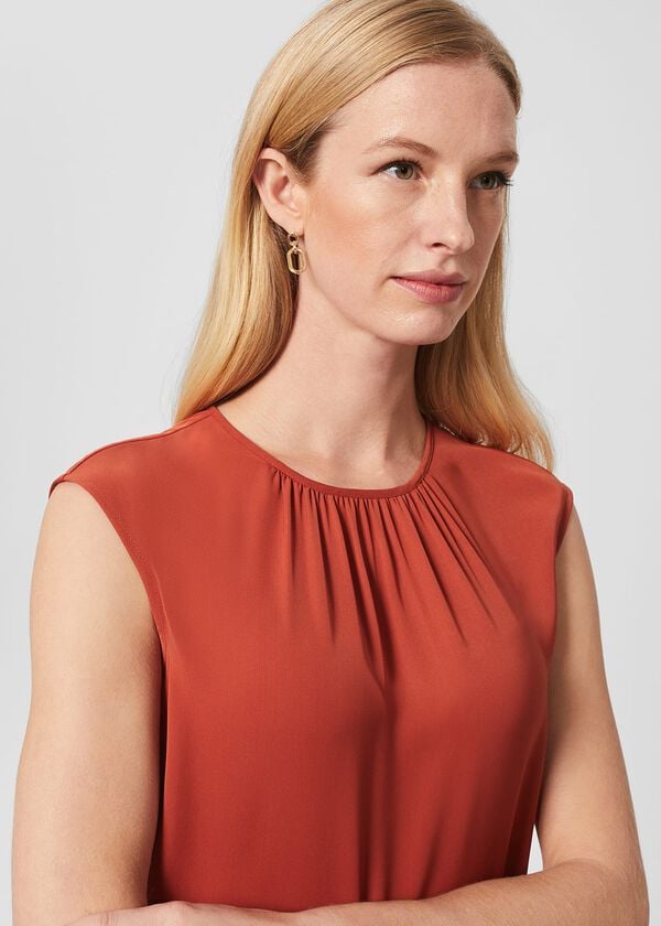 Hobbs Violetta Blouse Pecan