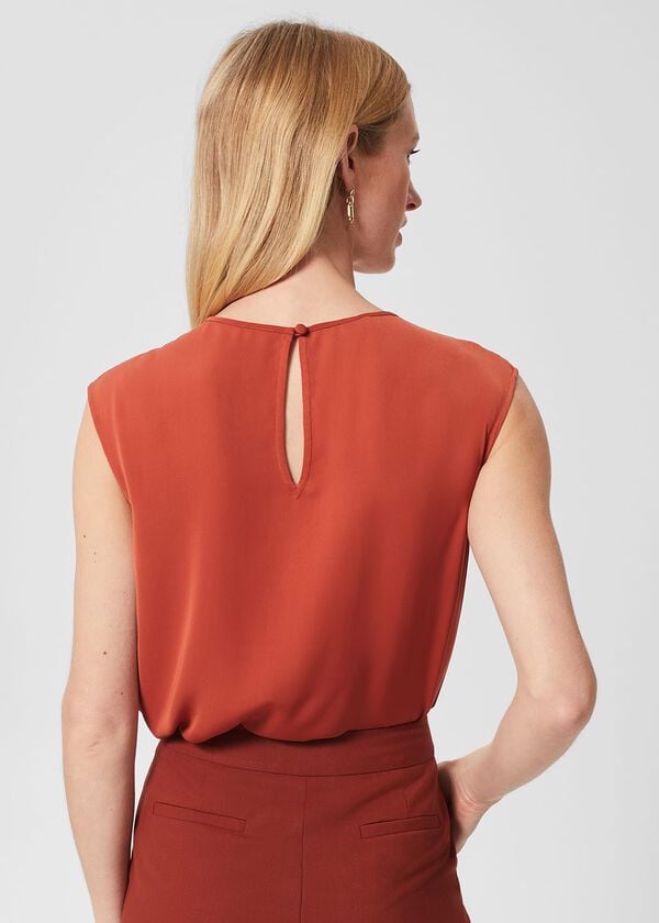 Hobbs Violetta Blouse Pecan