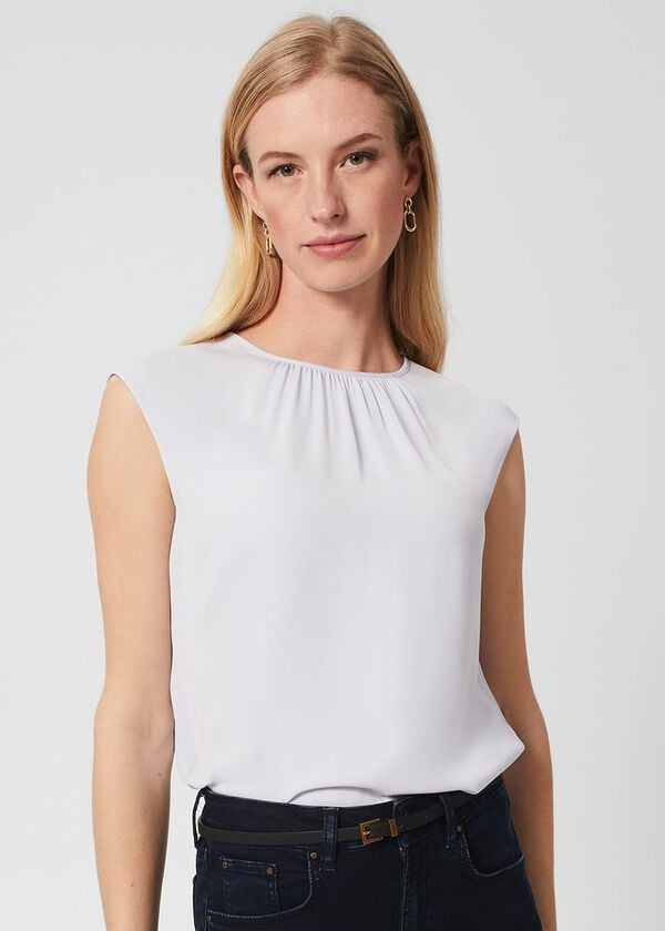 hobbs Violetta Blouse Stone Blue