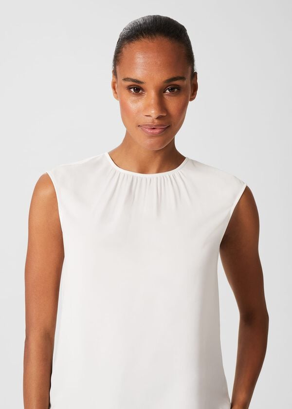 hobbs Violetta sleeveless Blouse Ivory