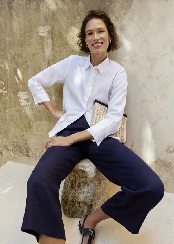 hobbs Vita Linen Shirt White