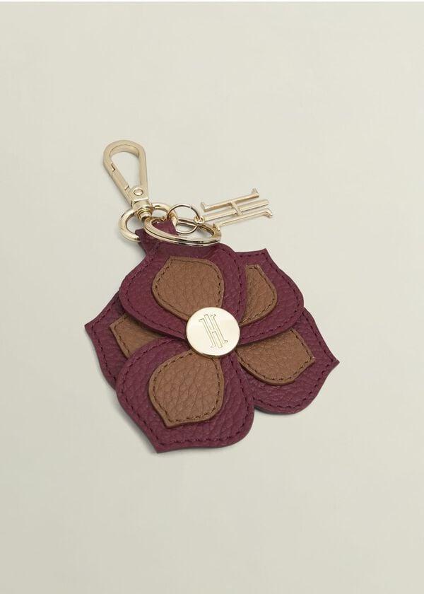 hobbs Vivian Flower Bag Charm Tan Beryl Red