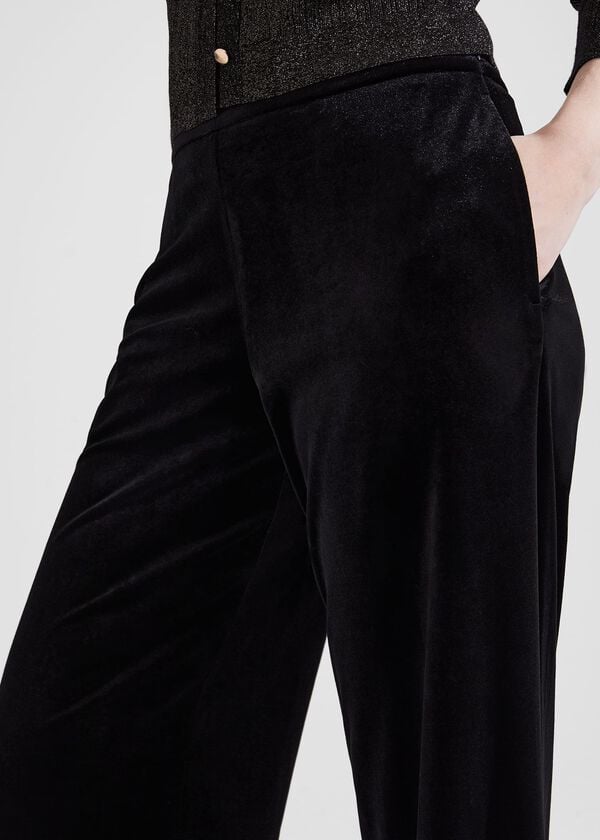 Hobbs Viviene Velvet Trousers Black