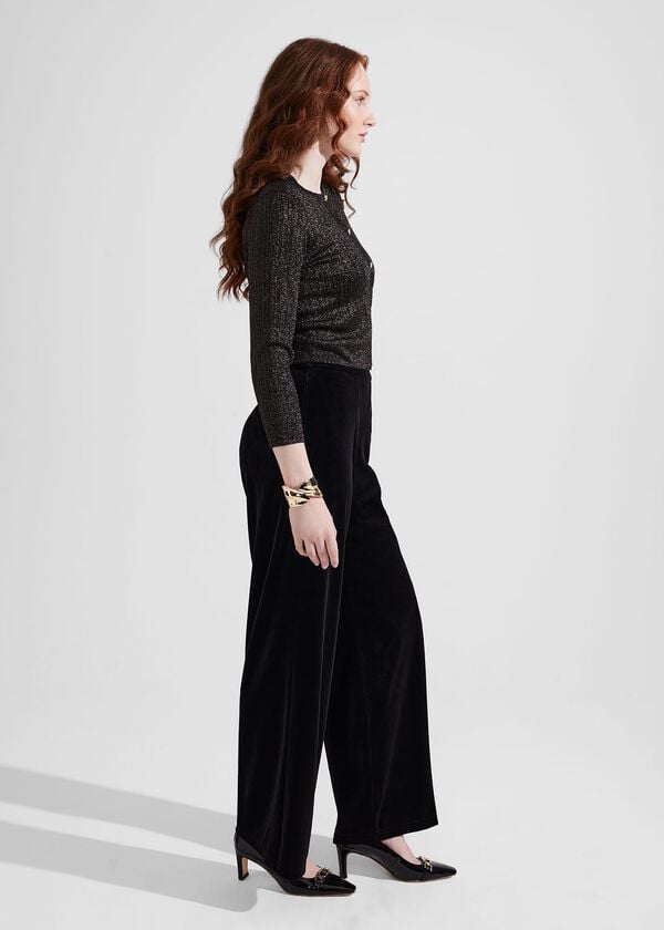 Hobbs Viviene Velvet Trousers Black