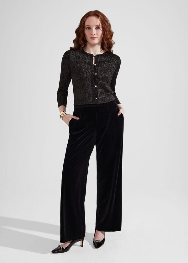 hobbs Viviene Velvet Trousers Black