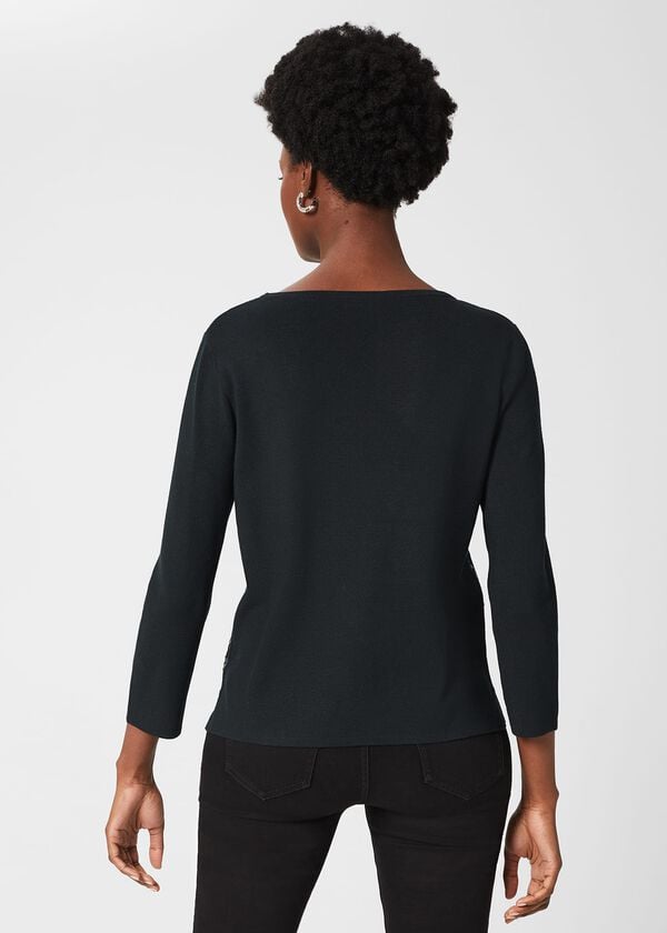 Hobbs Vivienne Sequin Jumper Pine Green