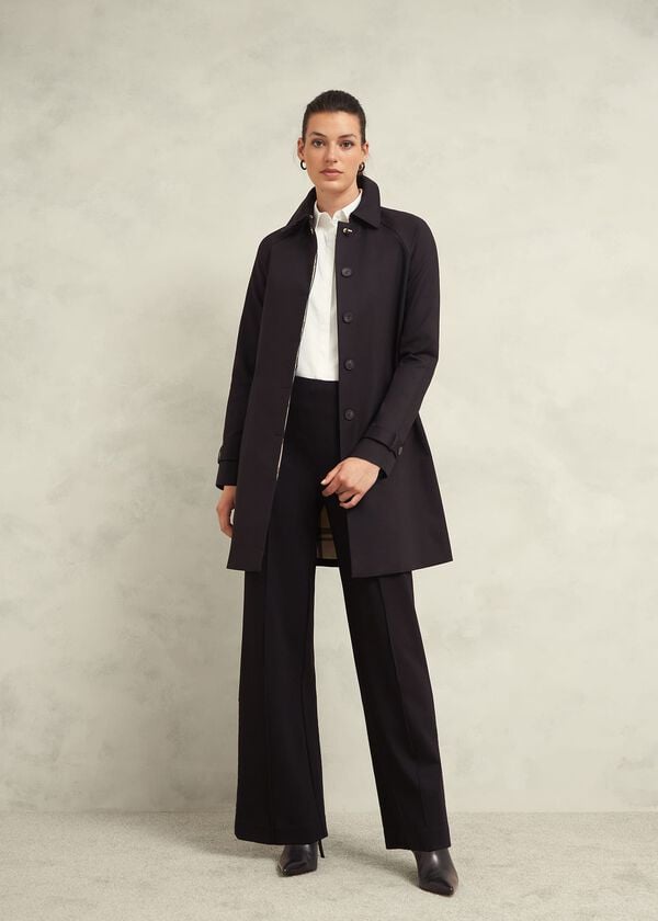 hobbs Vivienne Shower Resistant Trench Coat Black