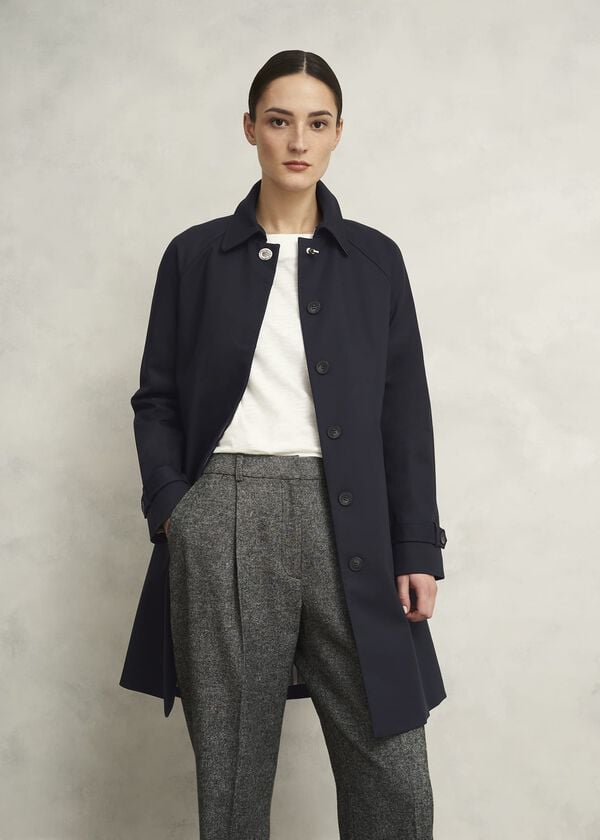 hobbs Vivienne Shower Resistant Trench Coat Navy