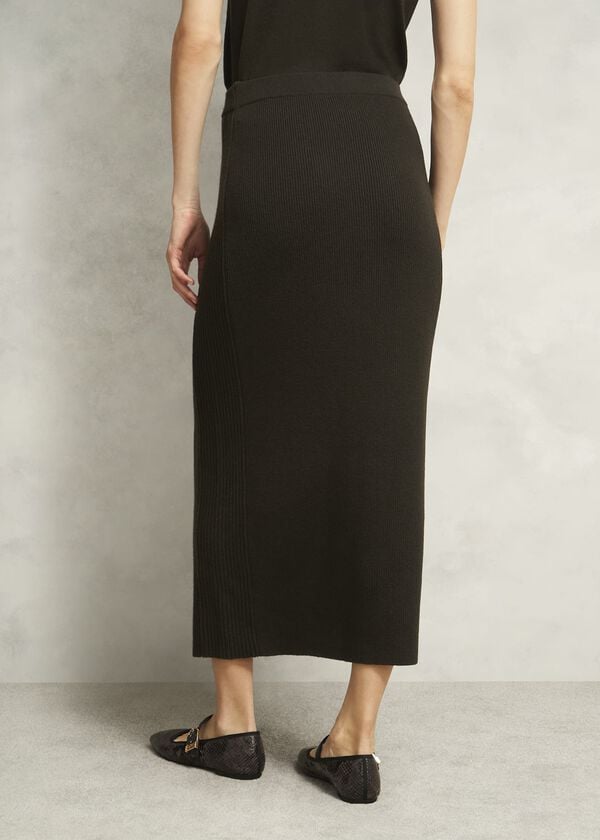 Hobbs Wentworth Knit Skirt Dark Olive