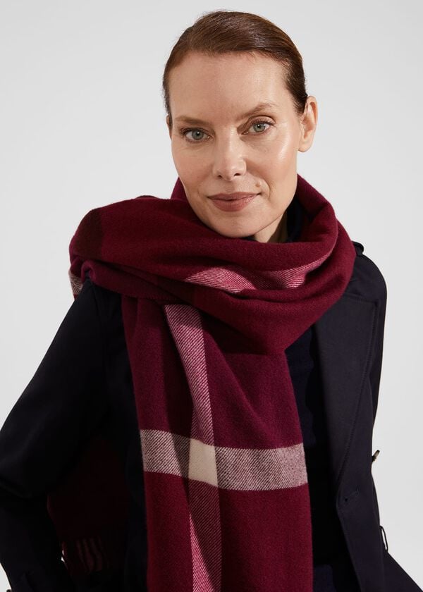 Hobbs Whetherby Scarf Plum Purple Mul