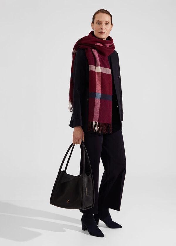 Hobbs Whetherby Scarf Plum Purple Mul