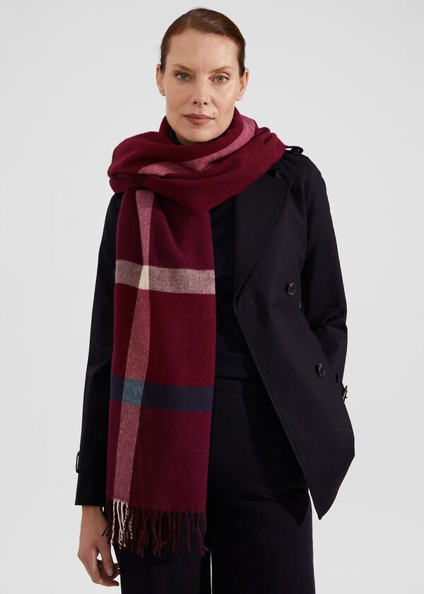hobbs Whetherby Scarf Plum Purple Mul