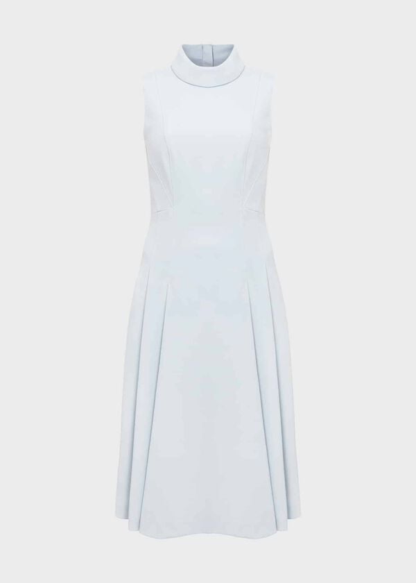 Hobbs Whilemina Fit And Flare Dress Pale Blue