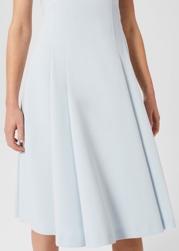Hobbs Whilemina Fit And Flare Dress Pale Blue