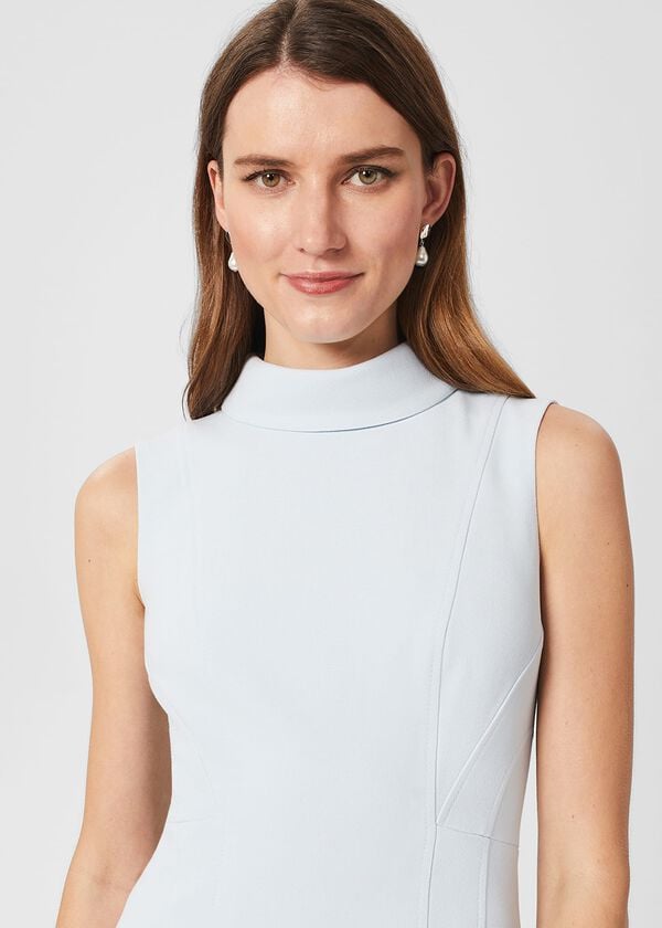 Hobbs Whilemina Fit And Flare Dress Pale Blue