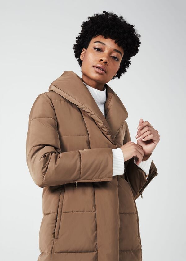 Hobbs Winnie Puffer Jacket Camel