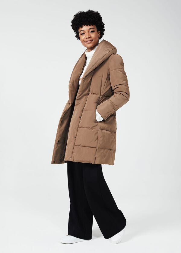 hobbs Winnie Puffer Jacket Camel