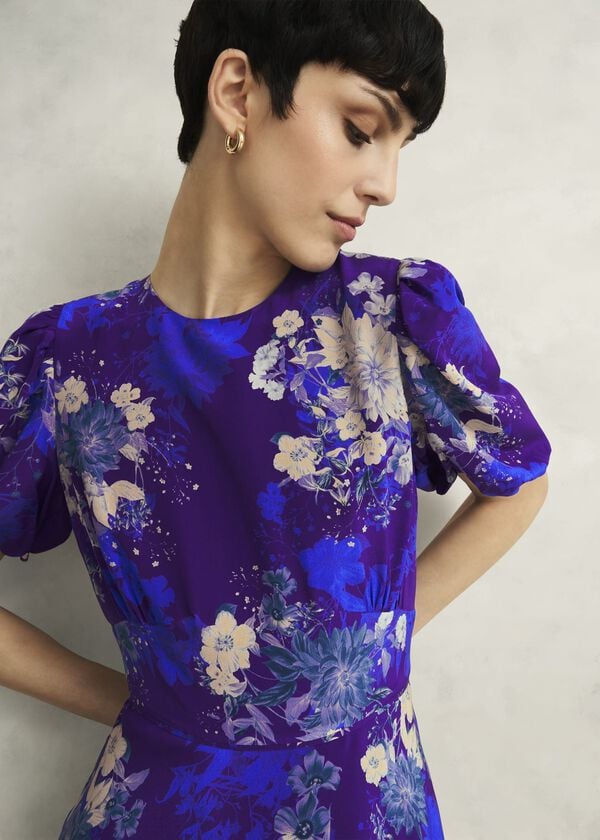 Hobbs Wisley Silk Dress Hyacinth Purple
