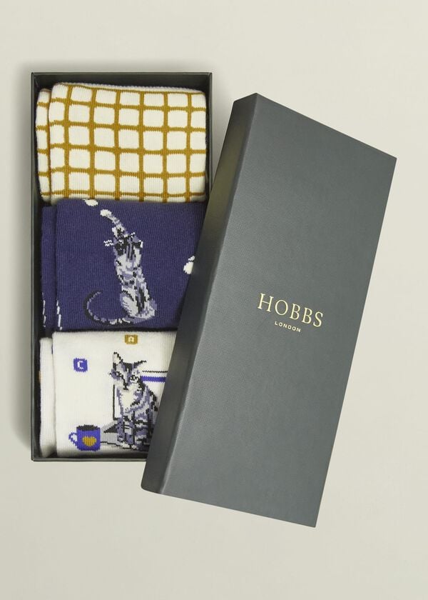 Hobbs Working From Home Cat Sock Set Multi