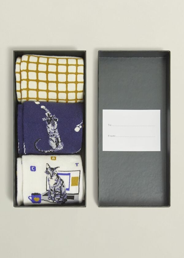 Hobbs Working From Home Cat Sock Set Multi