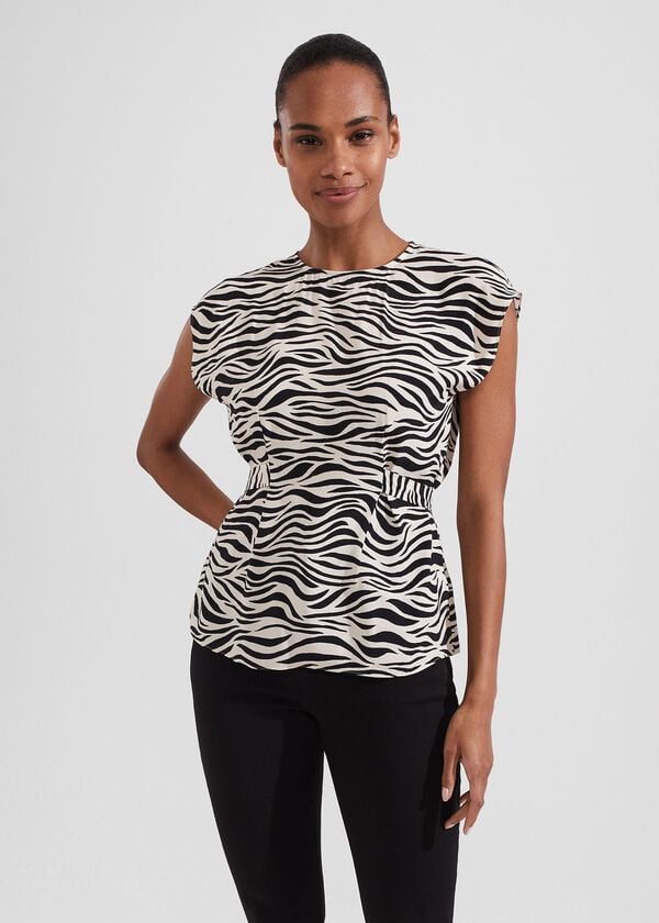 hobbs Yacine Top Cream Black