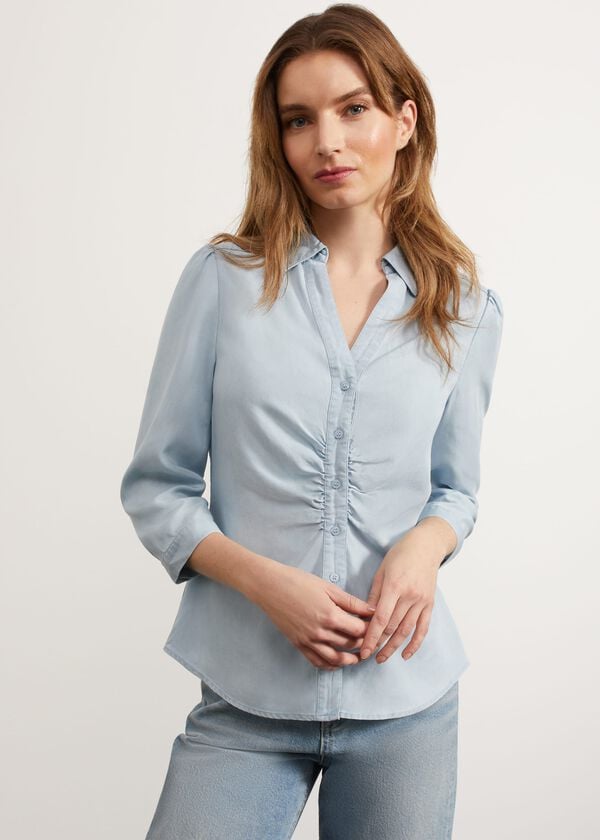 Hobbs Yarrow Shirt Blue