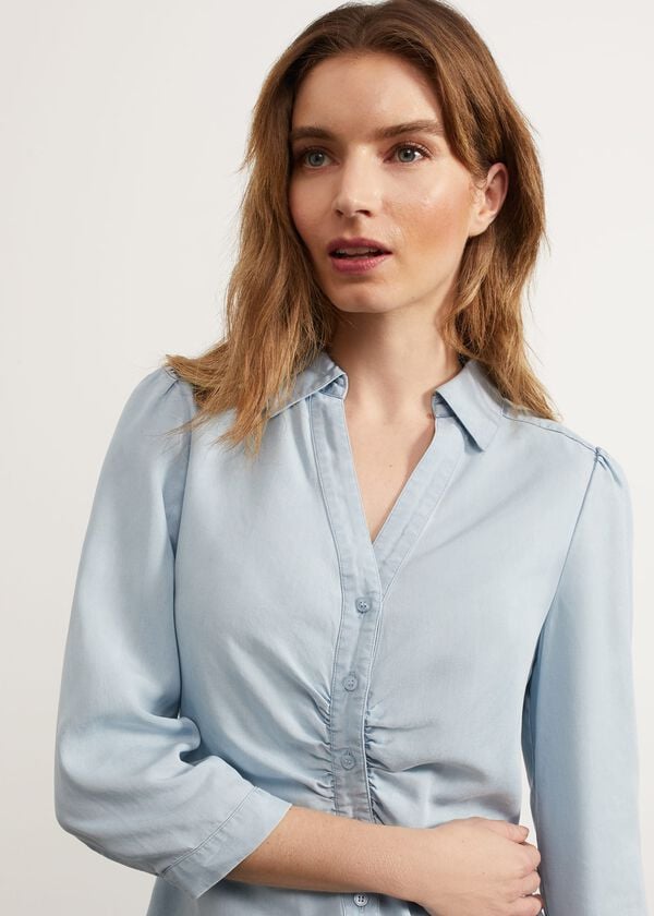 Hobbs Yarrow Shirt Blue