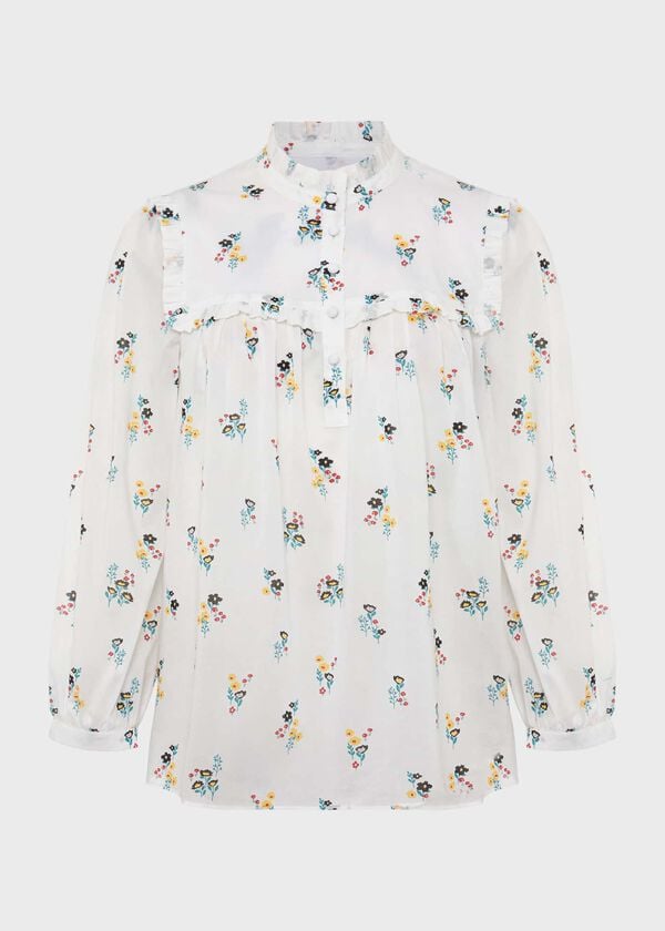 Hobbs York Blouse Ivory Multi