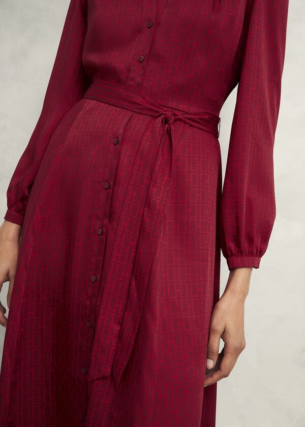 Hobbs Yvonne Shirt Dress Red Multi