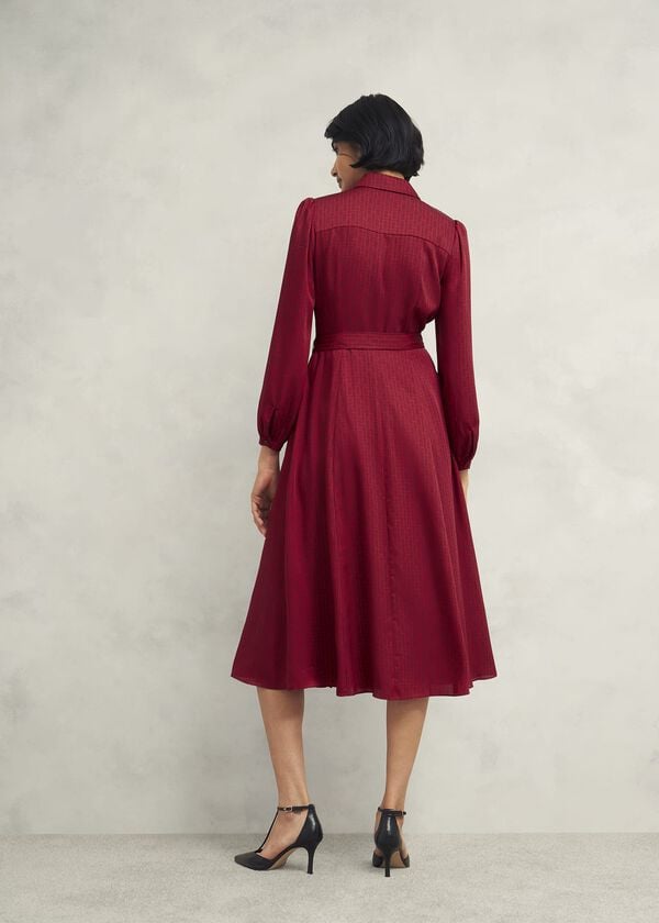 Hobbs Yvonne Shirt Dress Red Multi