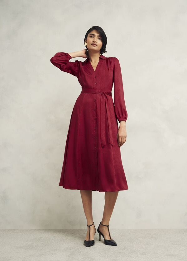 hobbs Yvonne Shirt Dress Red Multi