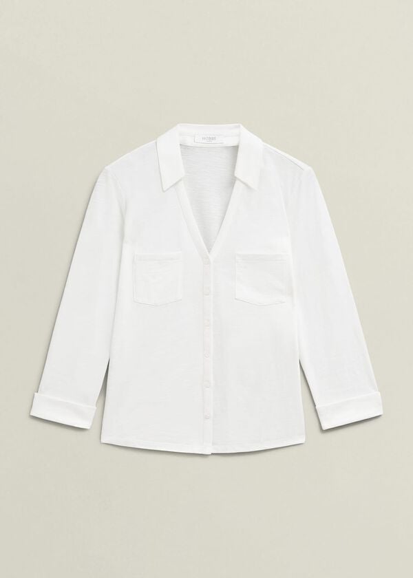 Hobbs Zariah Cotton Slub Shirt White
