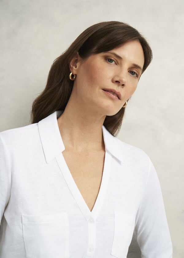 Hobbs Zariah Cotton Slub Shirt White