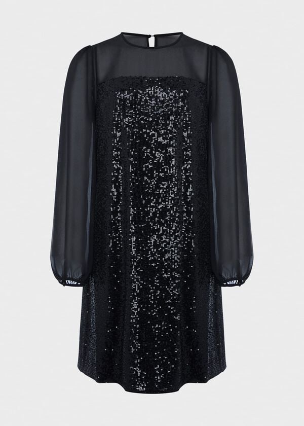 Hobbs Zariah Sequin Dress Black