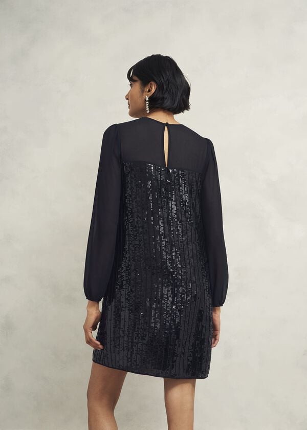 Hobbs Zariah Sequin Dress Hobbs Black