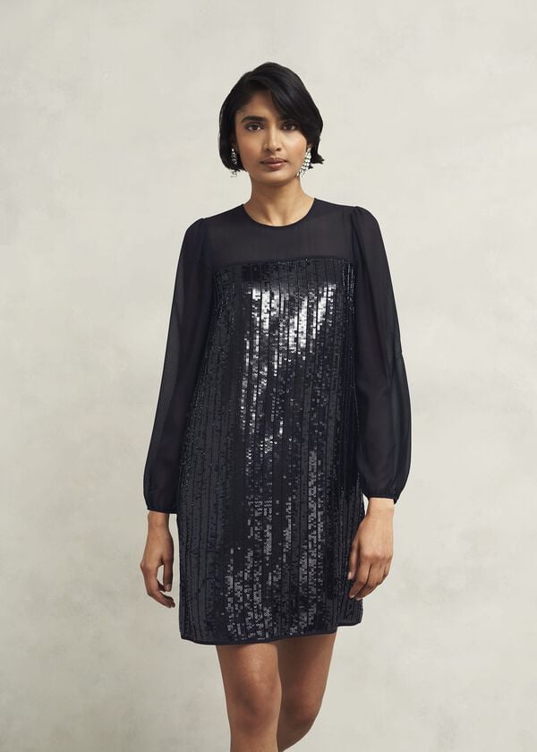 hobbs Zariah Sequin Dress Hobbs Black
