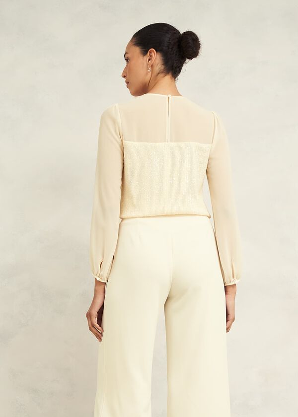Hobbs Zariah Sequin Top Buttercream