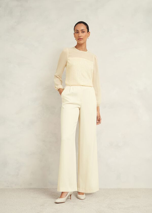 hobbs Zariah Sequin Top Buttercream