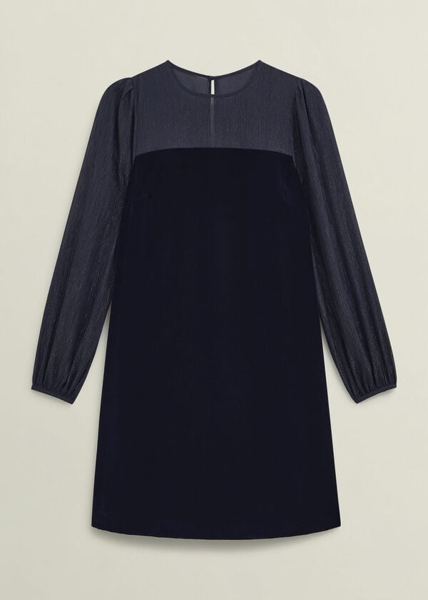 Hobbs Zariah Velvet Dress Midnight Navy