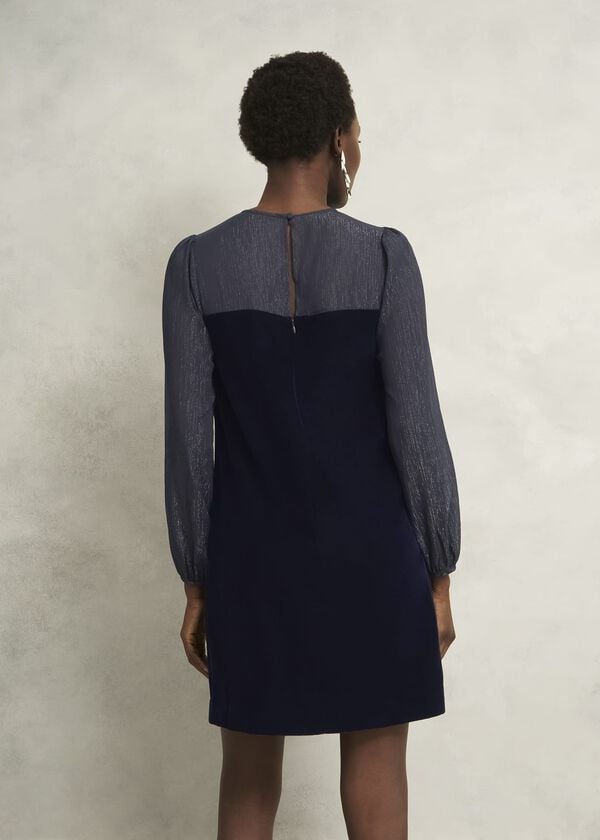 Hobbs Zariah Velvet Dress Midnight Navy